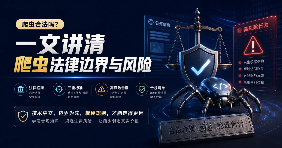爬虫合法吗？一文讲清爬虫法律边界与风险