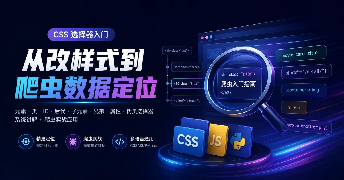CSS 选择器入门：从改样式到爬虫数据定位