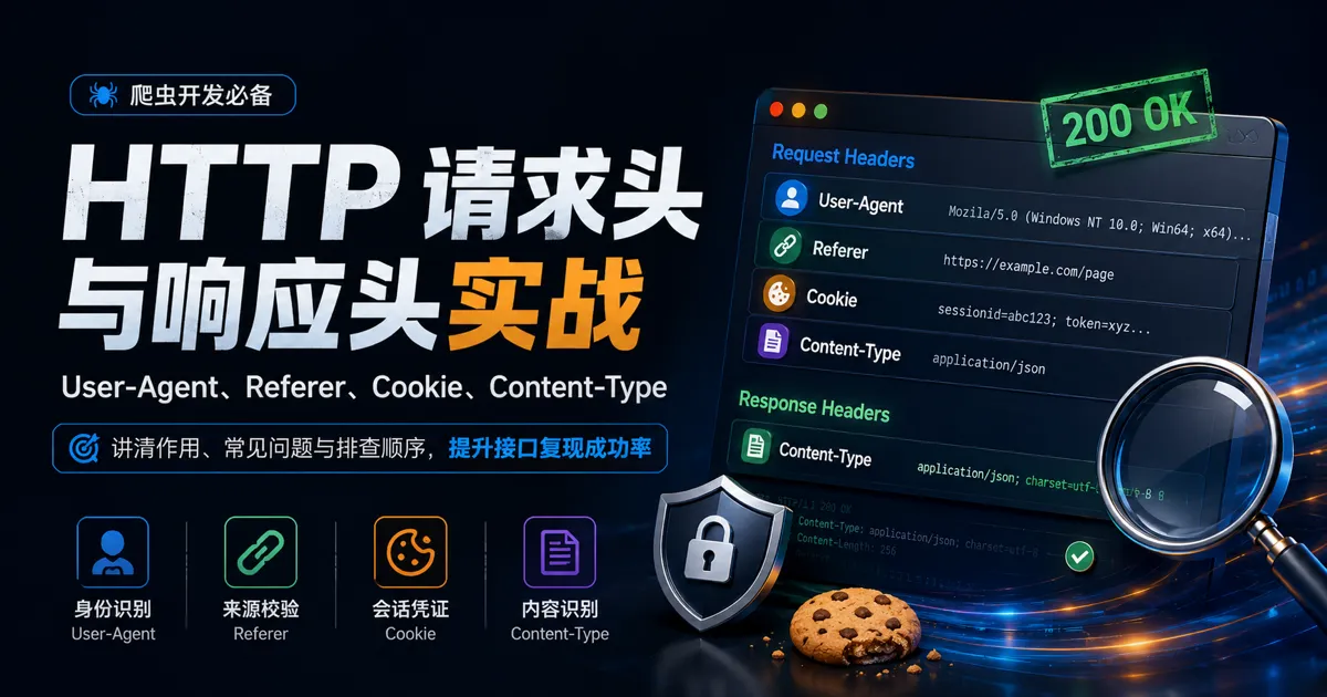 HTTP 请求头与响应头实战：User-Agent、Referer、Cookie、Content-Type