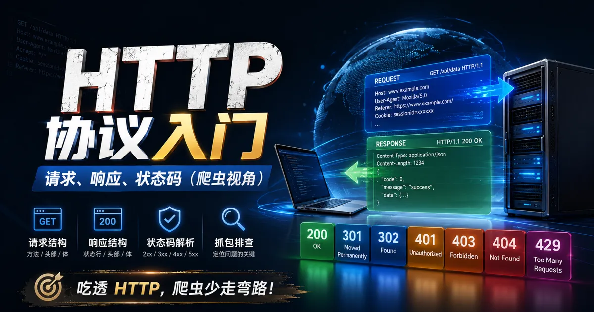 HTTP 协议入门：请求、响应、状态码（爬虫视角）