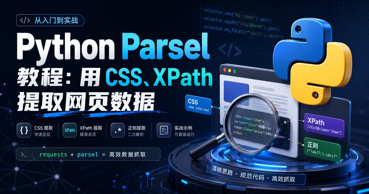 Python Parsel 教程：用 CSS、XPath 提取网页数据